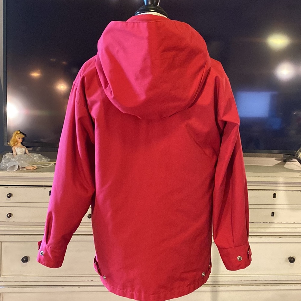 London Towne red jacket coat removable hood & removable quilted insert Small - Picture 4 of 17